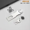 Cerradura de cajón de escritorio sin taladro de acero inoxidable con llave, pestillo de seguridad antirrobo para armario, refrigerador, puerta corredera