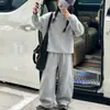 Conjunto de sudadera de otoño e invierno para niñas 2026 nuevo casual estilo coreano deportivo sudadera y pantalones de chándal para niños mayores