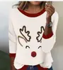 Moletom de Natal Europeu Masculino Gola Redonda Estampa 3D Rena Boneco de Neve Manga Longa Pulôver Outono Inverno Nova Blusa
