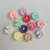 Flor de margarita de color dopamina, galvanizada UV, con agujero grande, para llavero DIY, cadena de teléfono móvil, accesorio colgante con cuentas
