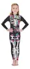 Body de Calavera con Flores Europeas y Americanas Nuevo para Halloween Estampado Digital 3D Disfraz de Una Pieza Cosplay para Adultos