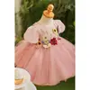 Vestido Verde para o Primeiro Aniversário de Menina, Vestido Puff Estilo Floresta para Apresentação de Palco Infantil, Vestido de Verão de Alta Qualidade para Daminha