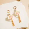 Estilo Ins Europeo y Americano Pendientes Creativos de Concha Natural Pendientes Bohemios de Flor de Caracola Caracol Pendientes de Verano de Abulón