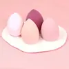 Set de 4 Borlas de Polvo Perlado en Caja, Esponja de Belleza, Borla para Cushion, Esponja de Maquillaje, Borla de Polvo Angulada en Forma de Gota de Agua
