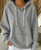 Sudadera con capucha larga, informal, holgada, con estampado 3D, de manga larga, versátil, para mujer, europea y americana, transfronteriza, nueva, Otoño/Invierno 2026, Amazon