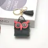 Monedero Llavero Búho de Cuero Creativo Coreano Transfronterizo Lindo Colgante de Bolsa de Dibujos Animados Cadena de Borlas para Coche