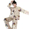 Pijama para Mujer Primavera y Otoño Estilo Coreano 2025 Manga Larga Lindo Traje de Dibujos Animados de Estudiante Suelto Traje de Ropa para el Hogar Otoño e Invierno