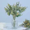 Eucalipto Artificial Transfronterizo de 6 Ramas Hoja de Dinero Boda al Aire Libre Planta Verde Decoración de Interiores del Hogar Flores Falsas