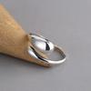 Anillo Nuevo Concepto Plata Esterlina S925 Brillante Gota de Agua Retro Estilo Antiguo Frío Elegante Simple Geométrico Abierto
