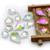 Pendente de folha de bordo de cristal de furo único mais vendido transfronteiriço acessórios de joalheria DIY pingente de decoração de sapato material de pingente conta com furo de borda facetada