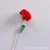 Clavel artificial tejido a mano, flor de lana, ramo de punto terminado, venta al por mayor, regalo para el Día del Maestro, Día de la Madre