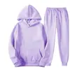 Conjunto de Moletom com Capuz Cor Sólida Unisex Primavera e Outono 2026 Roupa Casual Esportiva Tendência Duas Peças