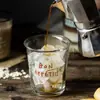 Copo de Vidro Doméstico Alto 350ml Criativo Carta Bebida Café Espesso Escritório Empurrar Copo Presente