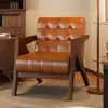 Sillón sofá de madera maciza estilo nórdico, sala de estar, sillón individual estilo vintage, cómodo para uso doméstico, balcón, sillón de ocio Richard