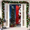 2026 Nova Cortina de Porta Banner de Natal Decoração de Fundo para Fotos ao Ar Livre com Papai Noel e Filhote