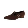 Zapatos Mary Jane de ante con punta fina, que aumentan la altura, con hebilla metálica, elegantes y sofisticados, cómodos para los pies, zapatos negros para ir al trabajo