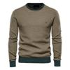 Suéteres Patchwork AIOPESON Suéter de Algodão Masculino Casual Quente Gola Redonda Qualidade Nova Moda de Inverno Suéteres de Tricô para Homens