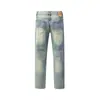 Jeans para Hombre de Estilo Japonés Moderno Azul Claro Versión Coreana Simples Versátiles Retro Lavados Desgastados Juveniles Rectos Largos