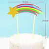 Tarjeta de Pastel de Cumpleaños Arcoíris Inserto de Bandera Láser Letras Felices Adornos Decorativos Fiesta Escena de Celebridad en Línea