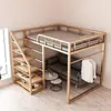 Litera Loft para Apartamentos Pequeños, Cama Dúplex Funcional de Dos Pisos, Cama de Hierro, Espacio Elevado de Hierro, Alto y Bajo