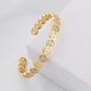 Sereni Pulsera Europea y Americana Transfronteriza de Cobre Chapado en Oro Geométrico Hueco Doble Anillo en C Abierto Micro-incrustado de Zircón Femenina