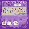 Pegatinas electrostáticas de dibujos animados personalizadas para Halloween, lindo fantasma versión Q, calabaza, murciélago, gato negro, pegatinas para ventana, pegatinas de vidrio de PVC
