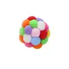 Juguete de bola de felpa para gato mascota Pelota con cascabel elástica Bola auto-saludable gato bola de lana colorida Bola Arcoíris