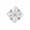 Broche de Pedra Olho de Gato da Moda, Alfinete Anti-Exposição Feminino Exquisito, Acessório de Roupa, Broche Decorativo Elegante e Versátil