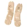 Calcetines de felpa 3D para mujer, no sueltan pelusa, de longitud media hasta la pantorrilla, dulce forro polar de coral con bordado, engrosados y forrados de felpa, adecuados para usar en interiores en otoño e invierno.