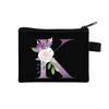 Nuevo Monedero Digital de Flores 26 Bolsa para Monedas Estampada Conveniente para Niños Bolsa para Llaves de Moda Bolsa para Almacenamiento de Identificación