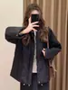 Jacket Quilted Curta Zedai Jia Yi Estilo Coreano Outono e Inverno Roupa de Trabalho Silhueta Solta Gola Alta Algodão Casual Versátil