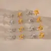 Dazan Em Estoque Titânio Banho de Ouro a Vácuo 18K Ins Brinco de Moda Conjunto Estilo Casual Oceano de Verão Ear Cuff