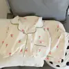 Pijamas de manga larga de primavera y otoño para mujer, de algodón con nubes y tela arrugada, estilo princesa dulce, estilo japonés, ropa fresca para el hogar.