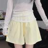 Shorts Deportivos Anchos para Mujer para Verano, Delgados, Nuevo Estilo 2025, Casual de Cintura Alta, Petite, Shorts Grises de Secado Rápido de Cinco Puntos