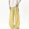 Pantalones casuales tipo workwear de dopamina de corte holgado para hombre, diseño nuevo y moderno, cintura elástica versátil, pantalones largos de retazos