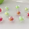 Contas Perfuradas Coloridas em Formato de Maçã, Bicolores, Transparentes, Contas Dentro de Contas para Colar Artesanal DIY, Corrente de Celular, Pulseira, Acessórios para Miçangas