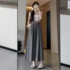 Saia YAMAMOTO de Seda de Gelo Feminina Verão 2026 Nova Saia Evasê Cintura Alta Petite Saia Guarda-chuva Emagrecedora Plissada Longa Saia Saia