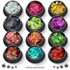 Cross-Border 6mm Maple Leaf nail art lantejoulas conjunto glitter glitter pó esmalte artesanal DYI material de gel atacado