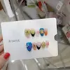 Uñas Portátiles Puras Hechas a Mano Nai Zi Estilo Primavera/Verano Relieve 3D B374 Azul Marino Patrón de Viento Vibras de Deseo Puro Estilo Europeo y Americano