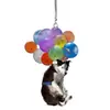 Gato y Perro de Globo Coloridos Decoración Animal Colgante para Espejo Retrovisor de Coche Colgante Plano Llavero de Mochila Accesorios Colgante