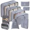 Conjunto de Armazenamento para Viagem Amazon Bolsa de Armazenamento para Viagem Conjunto de Oito Peças Bolsa de Armazenamento para Organização de Roupas de Viagem