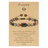 Pulseras Tejidas con Piedras Naturales de los Doce Signos del Zodíaco Transfronterizas Europeas y Americanas Nuevo Producto Pulsera Ajustable de Cuentas de Piedra Ojo de Tigre Set