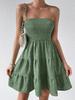Vestido Top de Tubo de Textura Versátil de Color Puro Delgado con Cuello de Línea Única de Verano para Mujer Transfronterizo de Amazon Europeo y Americano 2025