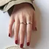 Anel simples de textura côncava e convexa estilo coreano anel aberto de alta qualidade anel para o dedo indicador anel corrugado martelado personalizado ajustável Feminino
