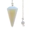 Péndulo Colgante de Cristal Natural Péndulo de Frecuencia Ajustable Colgante Hexagonal de Amatista Cruda Collar Joyería para Yoga