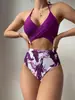 Maiô Peça Única Novo Europeu e Americano, Biquíni Feminino com Bojo e Alças Cruzadas nas Costas, Estampado sem Costas, Pequeno Fresco Amazon