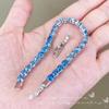 Pulsera de tenis de cristal azul claro afilado con degradado azul marino topacio azul simulado joyería de lujo de alta gama para mujer