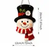 Enfeite de porta de madeira de boneco de neve de Natal, chapéu, cachecol e placa de madeira pintada - decorações festivas para porta e parede para a temporada de festas