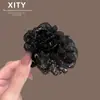 Pinza para el Cabello de Malla con Flores Estilo Coreano y Japonés Ultra-Hada para Mujer, Pasador con Pedrería, Elegante Pinza para la Parte Trasera de la Cabeza para Media Coleta, Accesorio Versátil para el Cabello