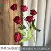 Rosa Rizada de Rama Alta de 6 Cabezas, Rosa Montaña Nevada, Accesorios para Fotografía de Bodas, Flores Artificiales, Arreglo Floral de Techo de Escenario, Flores de Seda